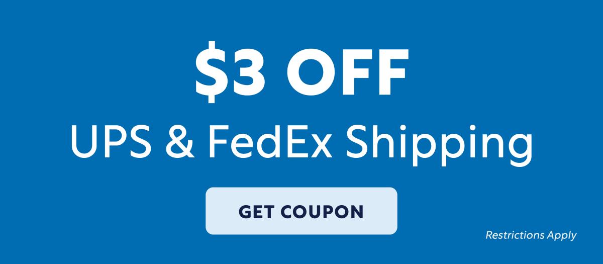 $3 Off UPS & FedEx Shipping