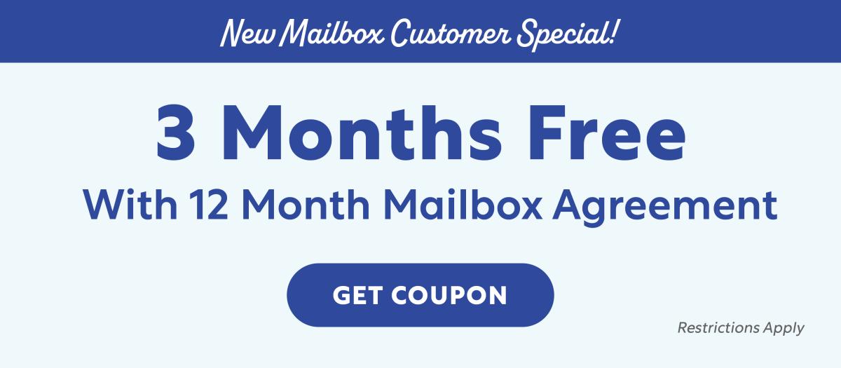 3 Months with 12 Months Mailbox Rental