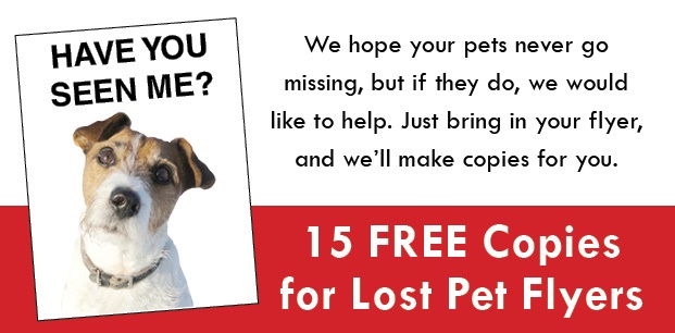 15 Free Copies for Lost Pet Flyers