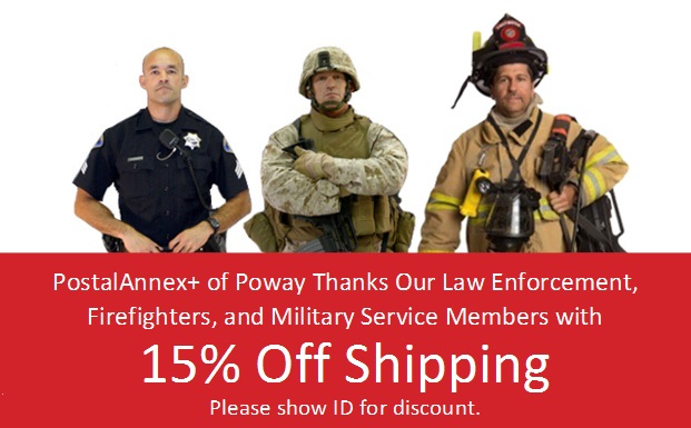 15% Off Shipping for Police Officers, Firefighters & Military 