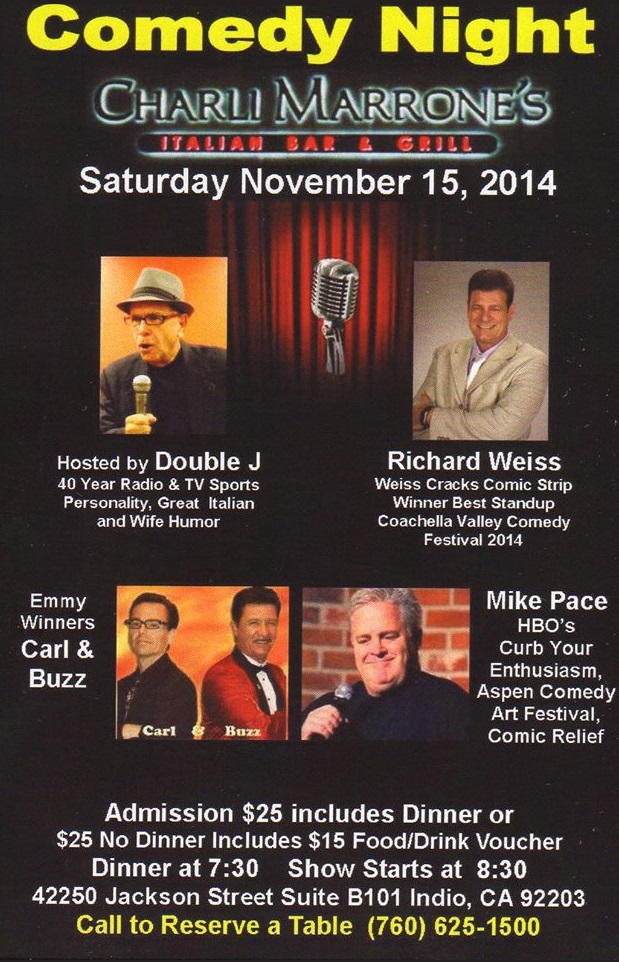 Comedy Night at Charlie Marrone's in Indio, CA
